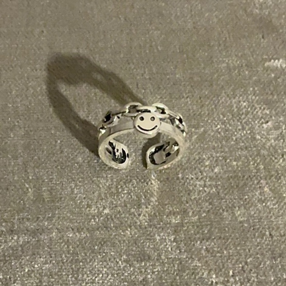 Sterling Silver Smiley Face Ring